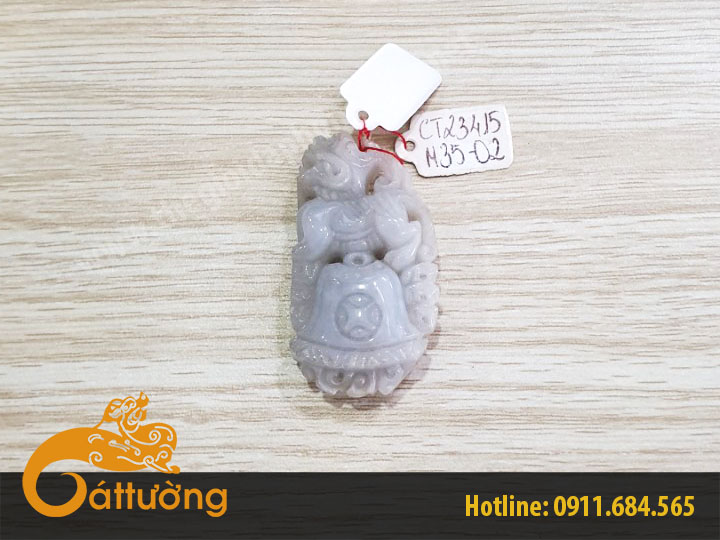 Mặt Dây Chuyền Tỳ Hưu Đá Cẩm Thạch CT23415