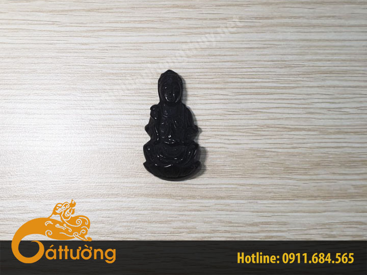 Tôn Tượng Quan Âm Đá Hắc Diệu Thạch  DH_QA 7818_02