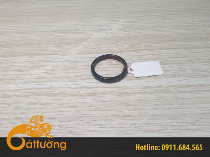 Nhẫn Mã Não Đen 18mm MN