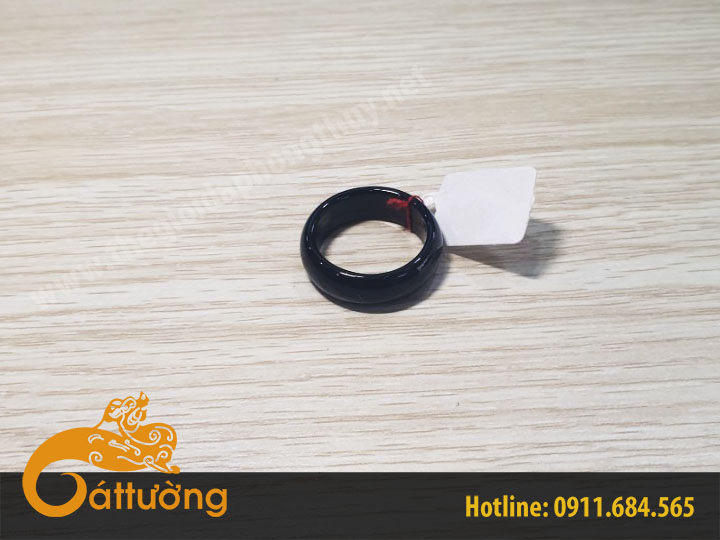 Nhẫn Mã Não Đen 21mm MN